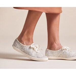 Keds X Kate Spade New York Champion Glitter Sneaker Women Cream Glitter Sz 9 NEW